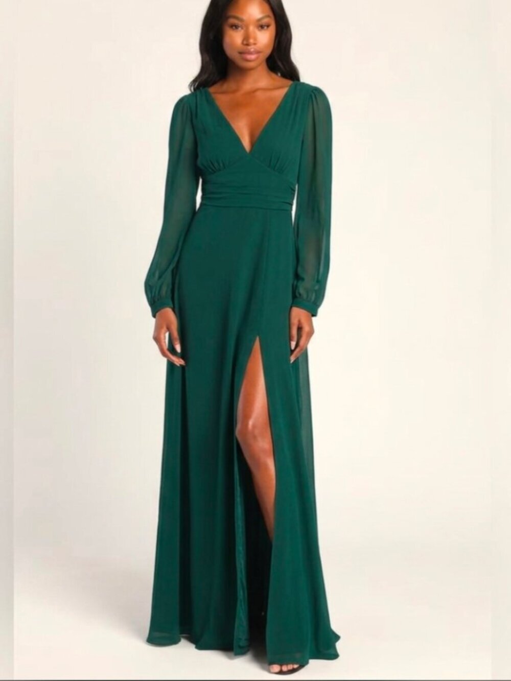 NWT Lulu's Love You So Green Long Sleeve Maxi Dress